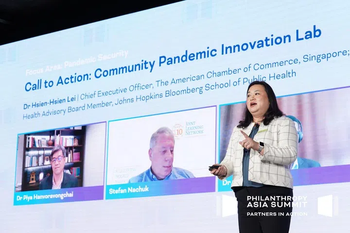 AmCham CEO Dr Hsien-Hsien Lei at the Philanthropy Asia Summit 2021. (Photo: Hsien-Hsien Lei)