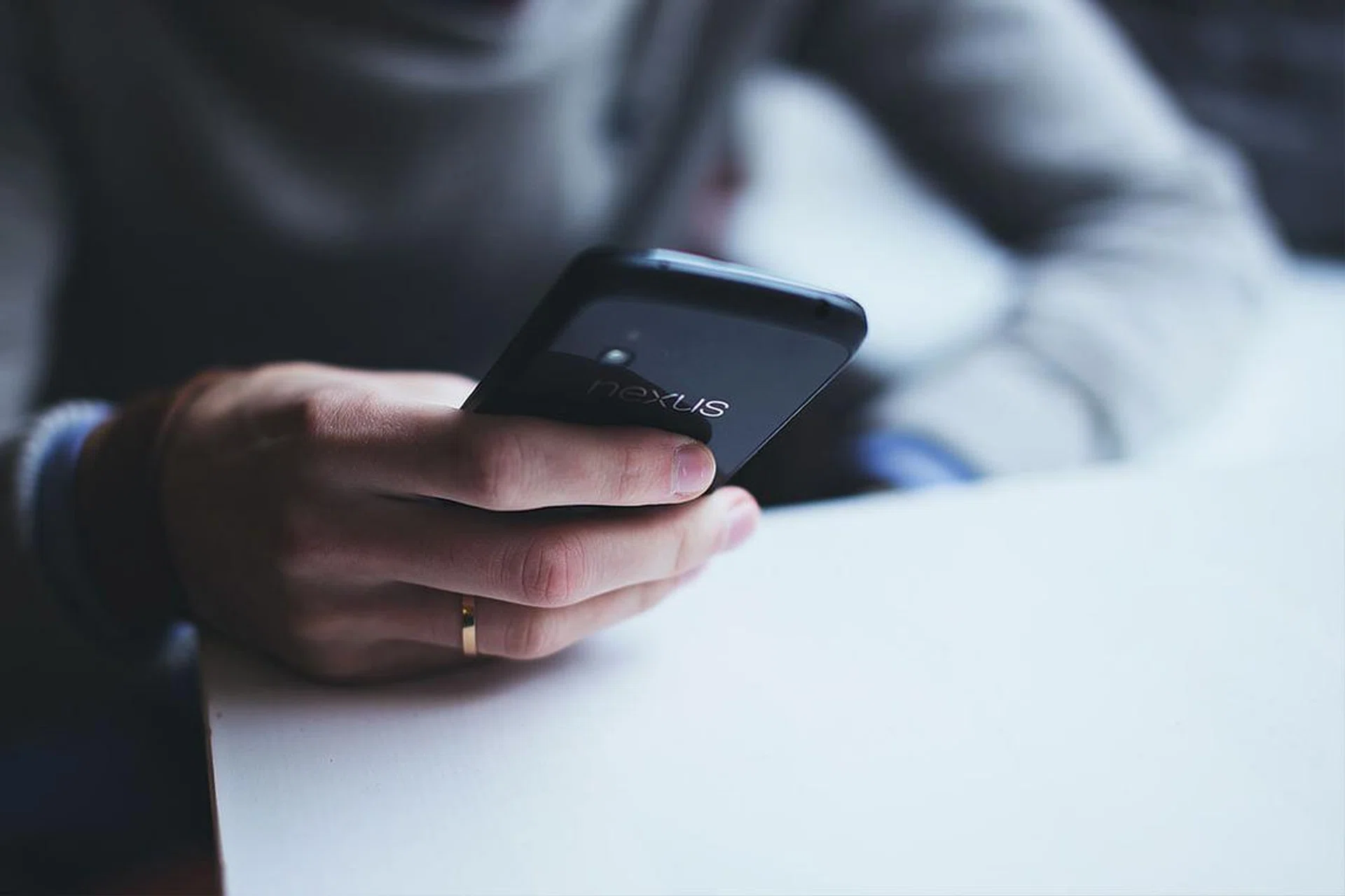 Phone on table