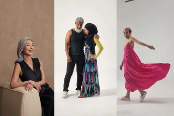 Image of Fashion for Cancer founder Ong Bee Yan and cancer-survivor models appearing in the show.