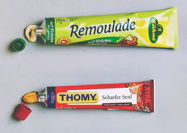 Forget futzing around with glass jars. These tubes of remoulade and mustard are pure genius. Simply squeeze these over your canapes and toss them when you’re done. No cleanups, just party tricks in a snap.