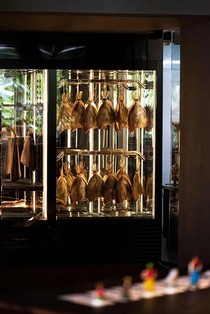 The dry-ageing cabinets at Marguerite in Singapore. (Photo: Rebecca Dickson)