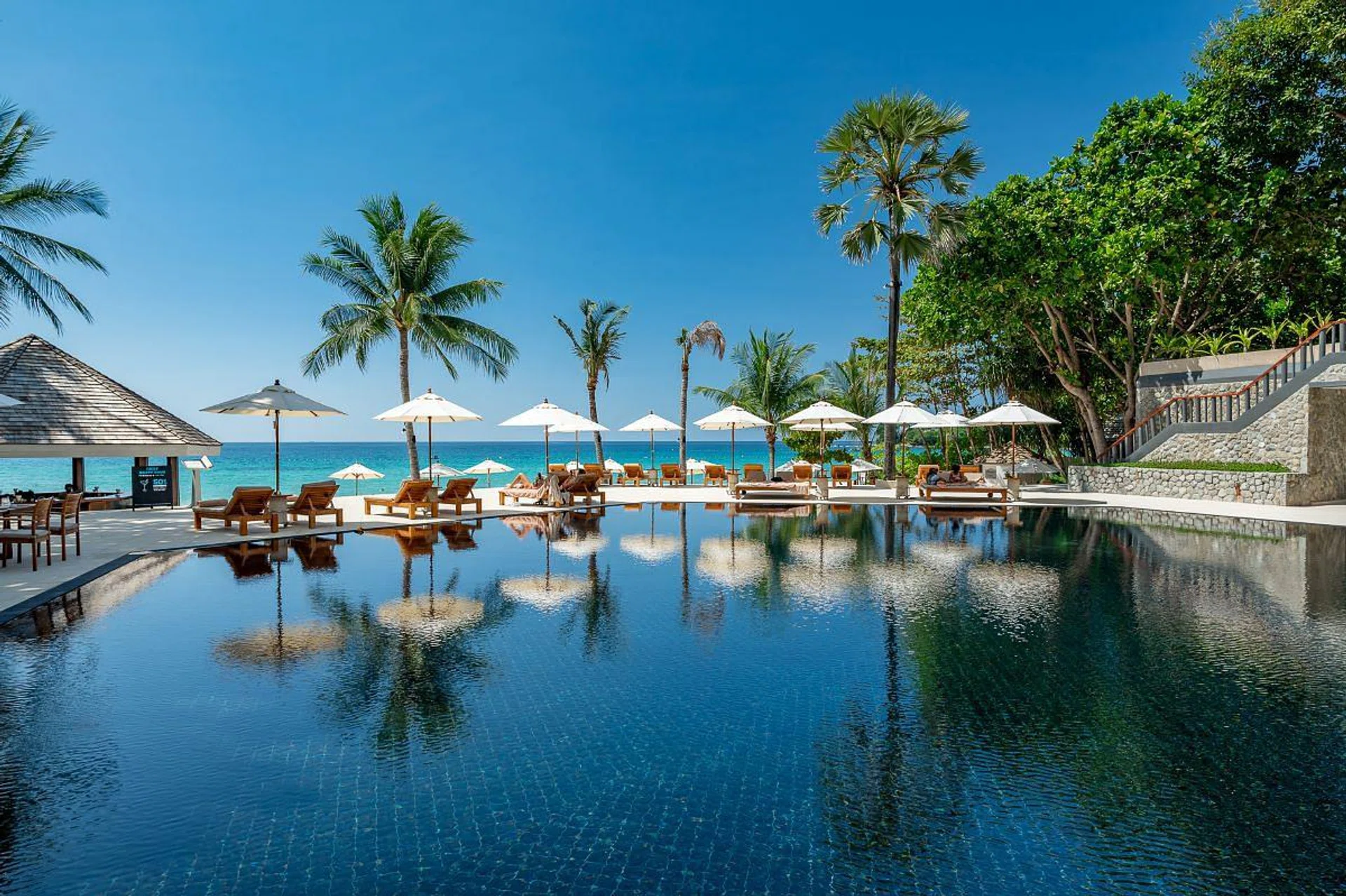 An unobstructed beachside view by the pool. (Photo: The Surin)