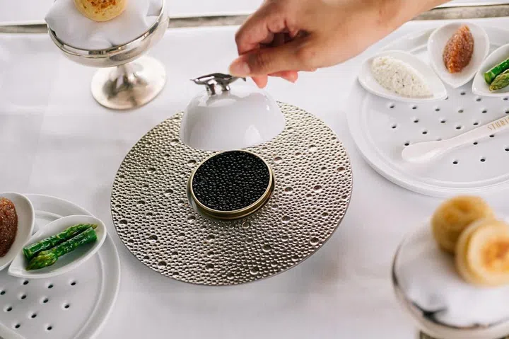 Caviar service at De Mondion, Xara Palace Relais & Châteaux, Malta. (Photo: Xara Palace Relais & Châteaux, Malta)