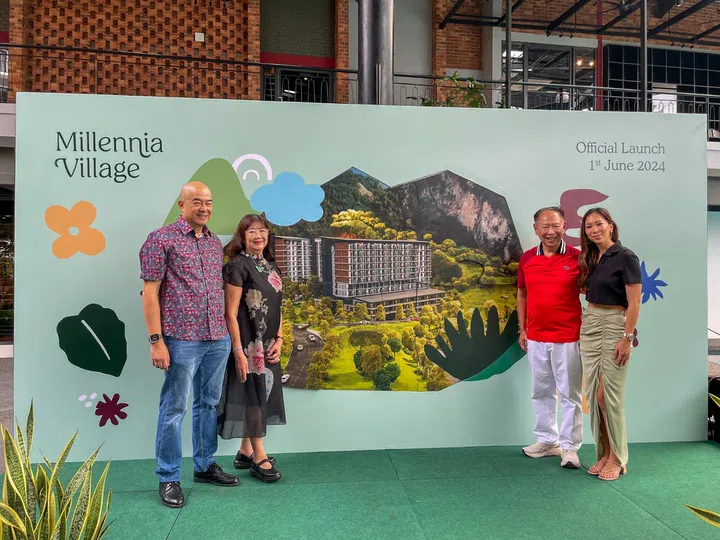 Left to right: Peter Ho (chief architect), Susan Ho (director), John Chia (chairman), and Diane Chia (executive director). (Photo: Millennia Village)