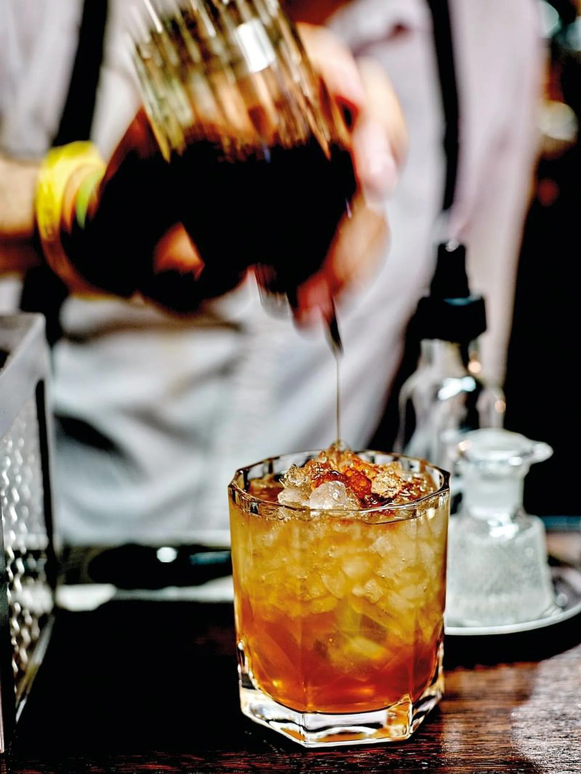 Adding dry sherry to a Mabel's treacle cocktail