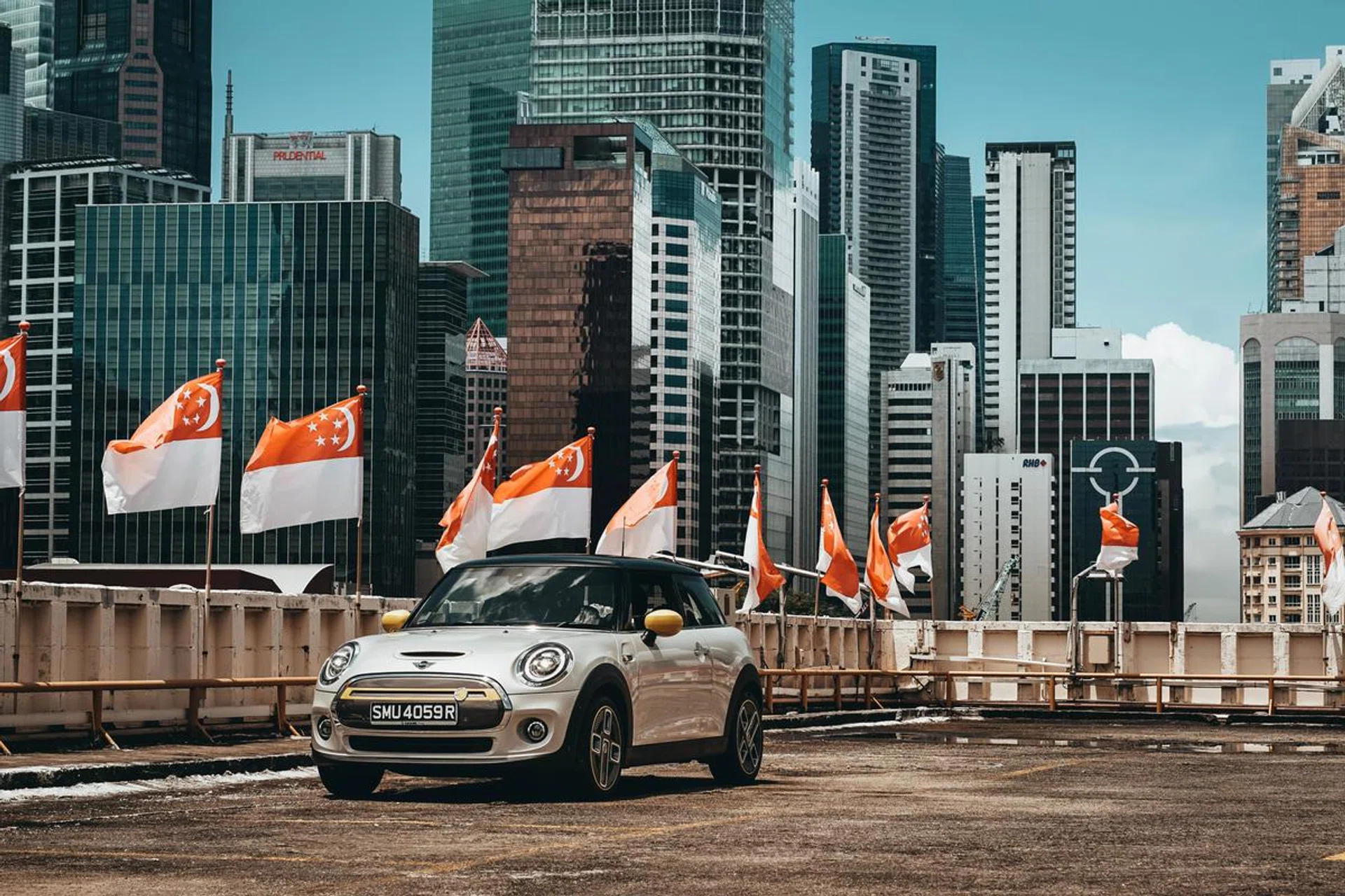 The electric Mini Cooper SE in Singapore.