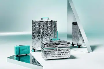 Pieces from the Rimowa x TIffany & Co collection