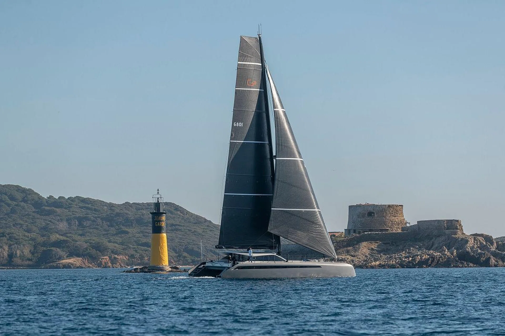 16/02/2019, Porquerolles (FRA,83), Gunboat 68 sail testing #3