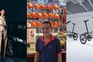 Photos (from left): Amanda Steckler, Chef Chan Hon Meng of Hawker Chan & Brompton Bikes