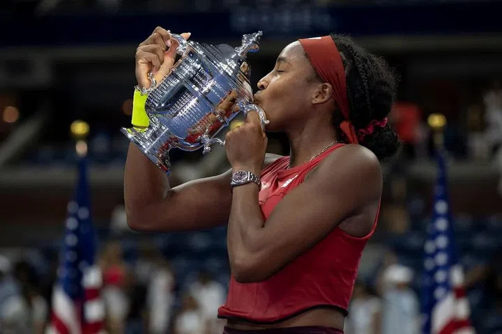 Rolex Testimonee Coco Gauff winning her maiden Grand Slam title at the 2023 US Open (Photo: Rolex/Jon Buckle)