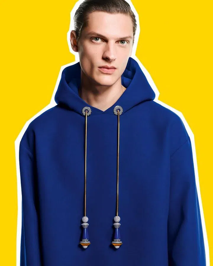 Bejewelled hoodie strings from the Carte Blanche “More is More” collection. (Photo: Boucheron)