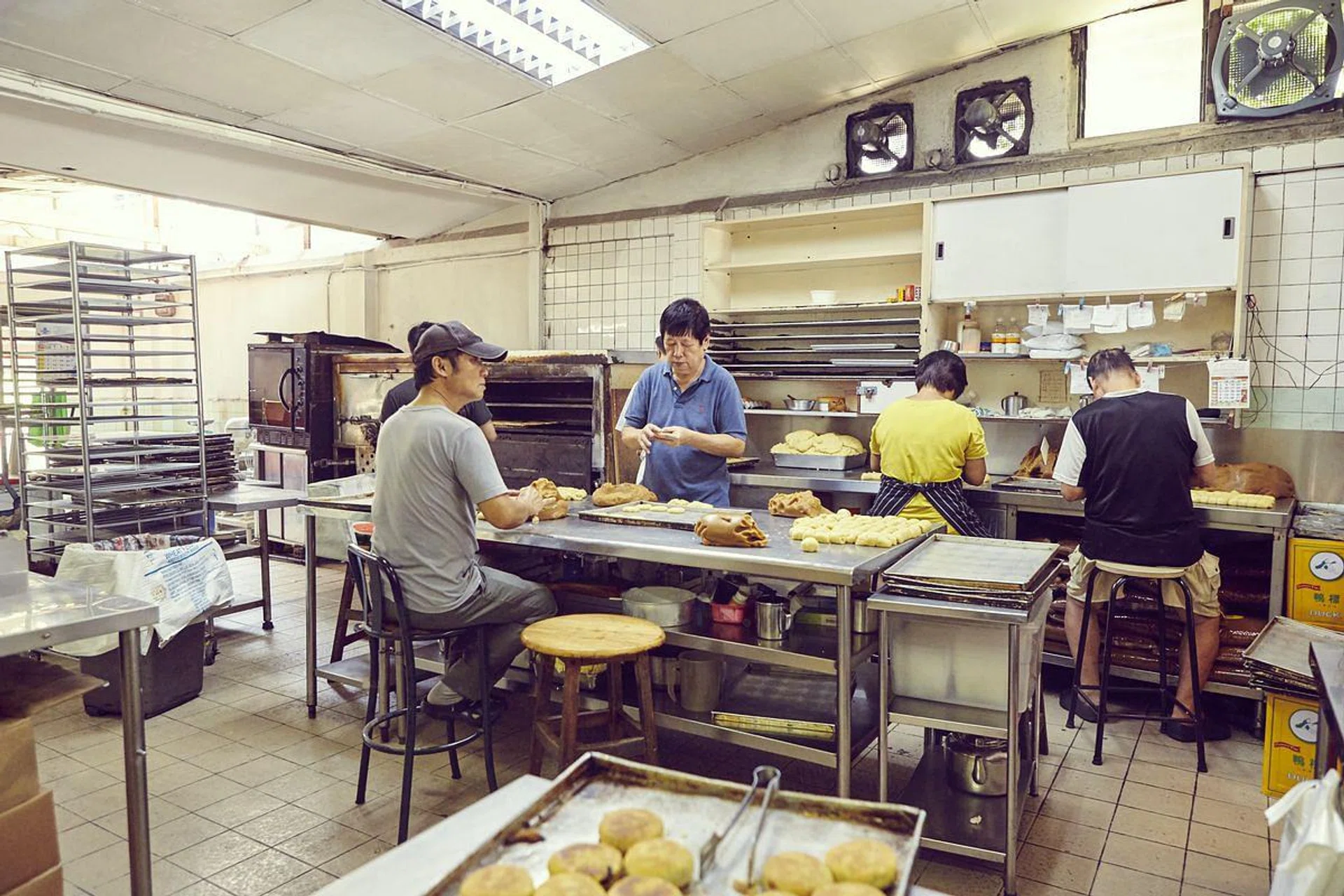 Hundreds of bean paste pastries are made every day at Balestier's Loong Fatt Tau Sar Piah 