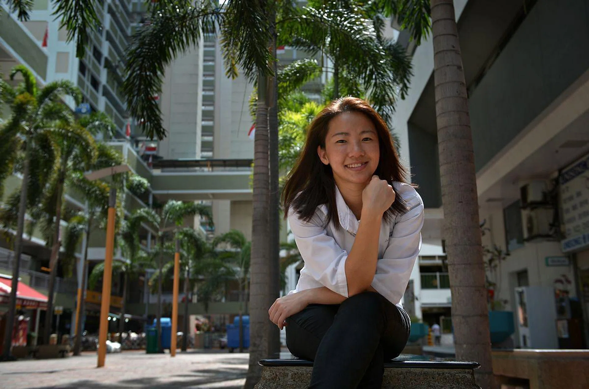Profile celebrity pastry chef, Janice Wong at Hong Lim Food Centre in Chinatown, her favourite "old place" in Singapore.