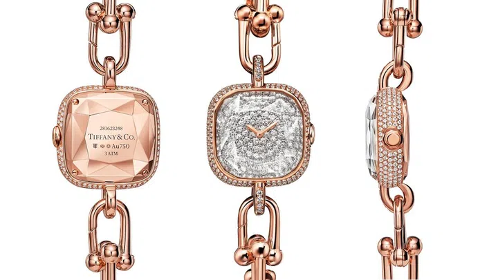 HardWear by Tiffany watch in rose gold with pave diamond dial (Photos: Tiffany & Co.)
