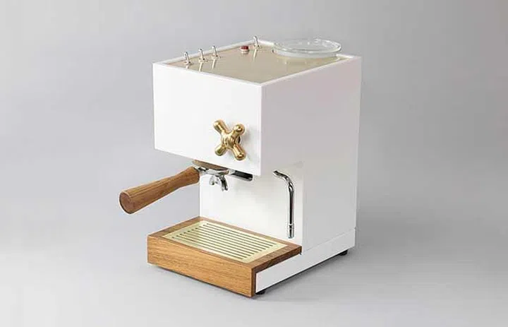 Welcome this Brutalist espresso machine into your office or