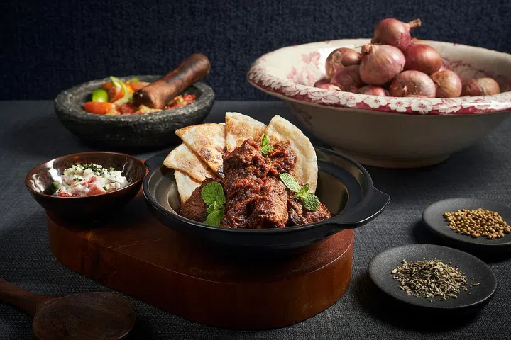 Braised Beef with Raita & Roti