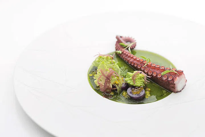 No bland sous vide octopus here. Johnston Teo prepares the meat confit-style instead, which lends it a crunch.