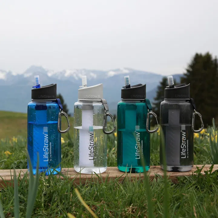 LifeStraw Go Water Filter Bottles with two-stage integrated filter straw for hiking, backpacking, and travel, 1L | best gifts for men 