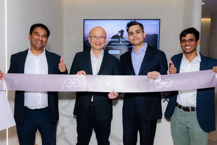 Wellness service founders standing in a line