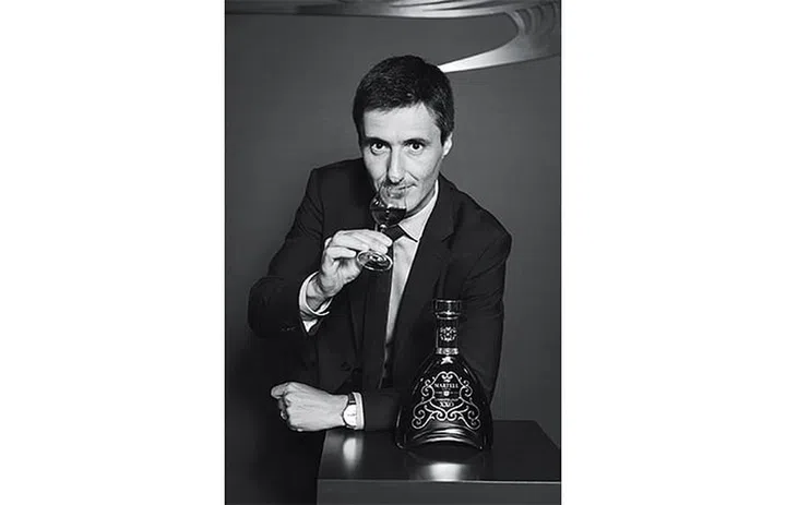 Martell cellar master Christophe Valtaud (above) created the Chanteloup XXO (below) with no fewer than 450 different eaux-de-vie.