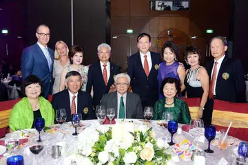 Seated from left: Mrs Betty Khoo, SICC Chairman Mr Khoo Boon Hui, President of the Republic of Singapore Dr Tony Tan Keng Yam, Mrs Mary Tan Standing from left: CEO of Rolex Singapore Mr Chris Gisi, Mrs Sibylle Gisi, Mrs Alice Lim, SICC Club Captain Mr Andrew Lim, SICC Club President Dr Alex Ooi, Dr Lucy Ooi, May Day Organising Committee Member Mrs Meg Koh, SICC Treasurer Mr Kenneth Koh