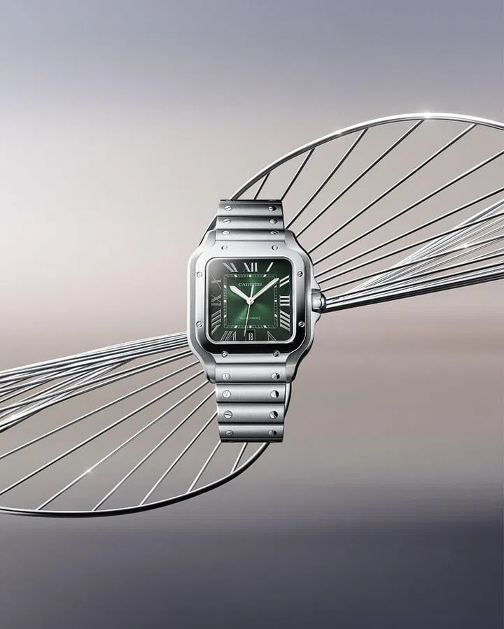 Santos Large model in steel. (Photo: Cartier)