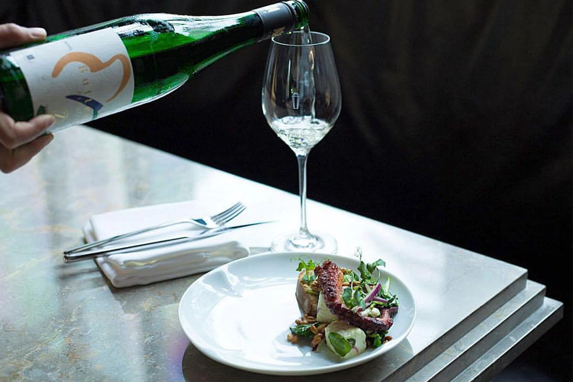 Atlas's charred octopus with pairing. <em><strong>PHOTO</strong> Atlas</em>
