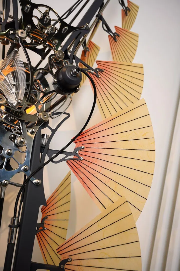 A close-up of Flipper’s delicate fins shows the contrast between fragility (paper) and strength (metal). (Photo: The Hour Glass)