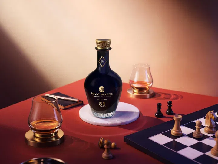 The Royal Salute Time Series 51 Year Old comes in a Dartington Crystal decanter (Photo credit: Royal Salute)