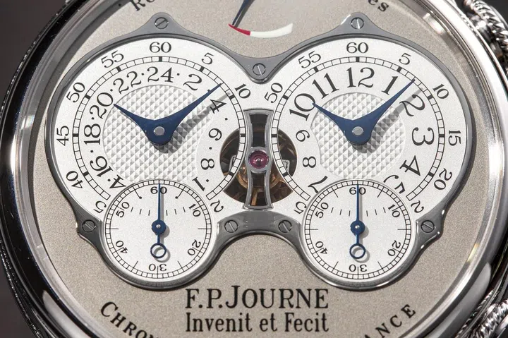 The F.P.Journe Chronomètre à Résonance is also available in platinum. (Photo: The Hour Glass)