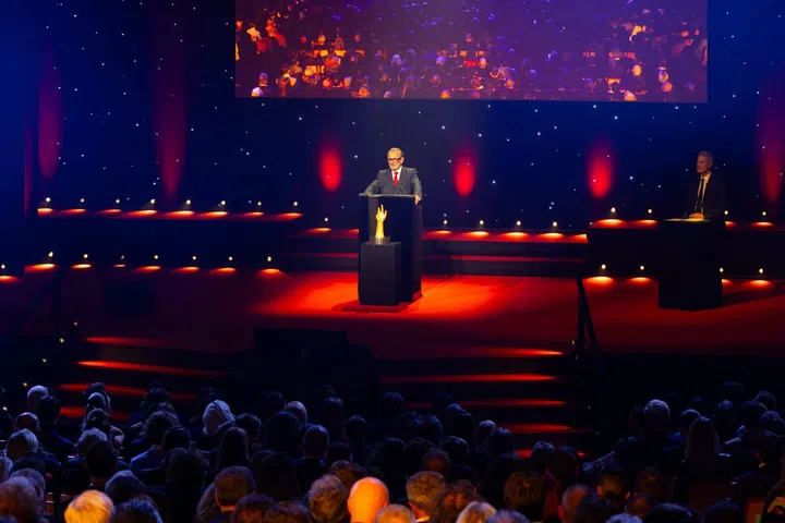 A scene from the opening address at the Grand Prix d’Horlogerie de Geneve (GPHG) 2025 awards ceremony in Geneva
