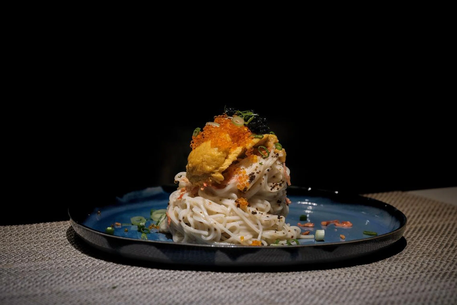 Gake's truffle Hiyashi somen with tobiko and avruga caviar