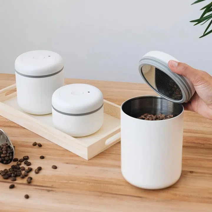 Fellow Atmos Vacuum Canister, Matte White, 1.2L | best tea singapore