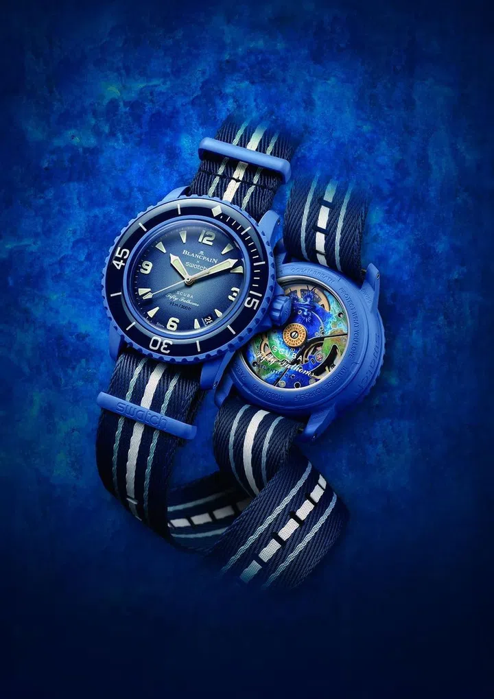 Blancpain x Swatch Bioceramic Scuba Fifty Fathoms "Atlantic Ocean". (Photo: Swatch)