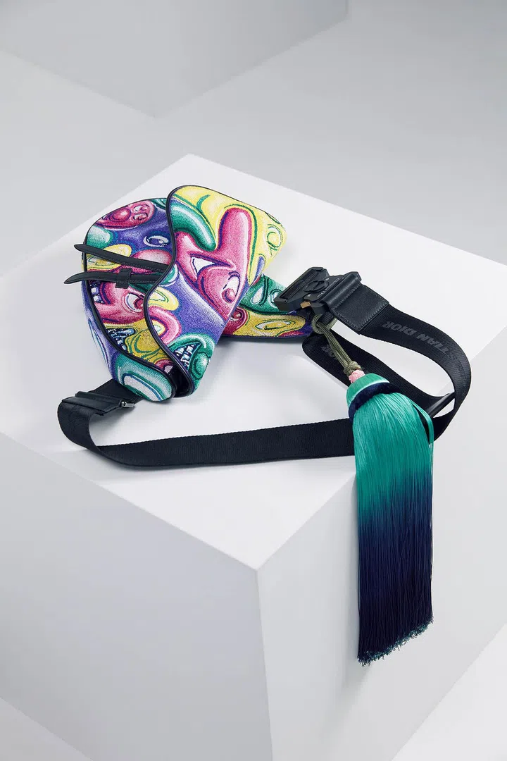 The Dior Men's embroidered saddle, shot by Jackie Nickerson.
