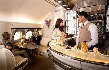 Emirates A380 bar