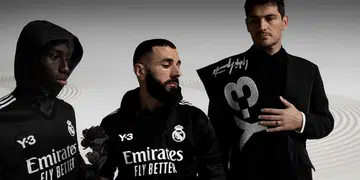 The soccer jersey from the collaboration between Y-3 and Real Madrid.