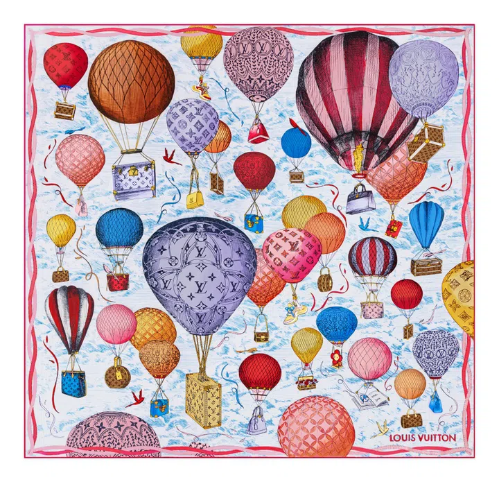 Louis Vuitton Up and Away Square 90 scarf. (Photo: Louis Vuitton)