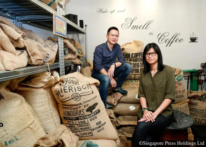 (L-R) Tiong Hoe Specialty Coffee: Jacob Tan, Caffeine Dealer; Juliana, Caffeine Strategist