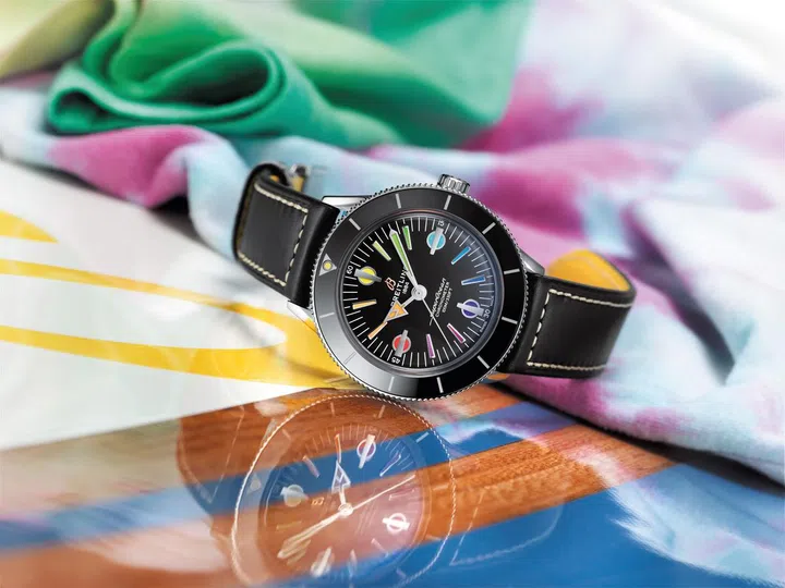 Already sold out,Breitling’s 250-pieceSuperoceanHeritage ‘57 LimitedEdition was amongthe noveltiespresented online.