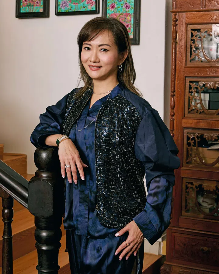 Singaporean watch collector Christina Lim wearing her 70s Cartier Tank Crash.