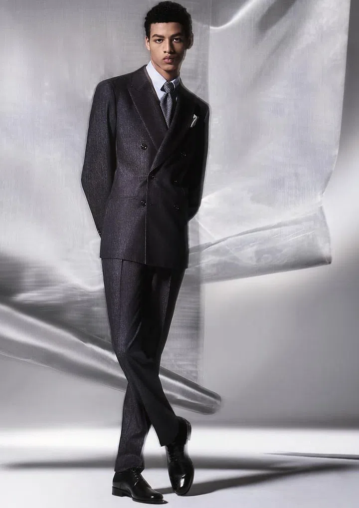 For suits, there is a whole world of options including certified sustainable fabrics (Credit: Giorgio Armani)