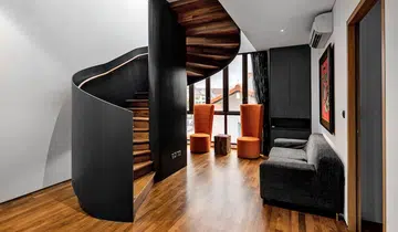 Spiral staircase in house