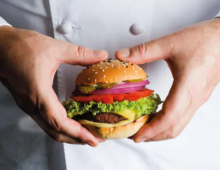 SINK YOUR TEETH INTO THIS Beyond Burger is available at Mezza9.