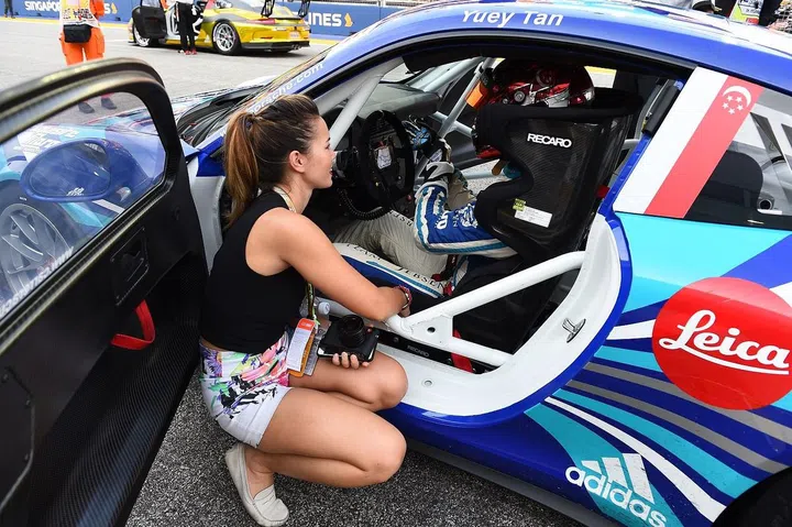Yuey Tan Yu Hian (SIN) Team Jebsen on the grid at Porsche Carrera Cup Asia, Rds 11&12, Marina Bay Circuit, Singapore, 18-20 September 2015.