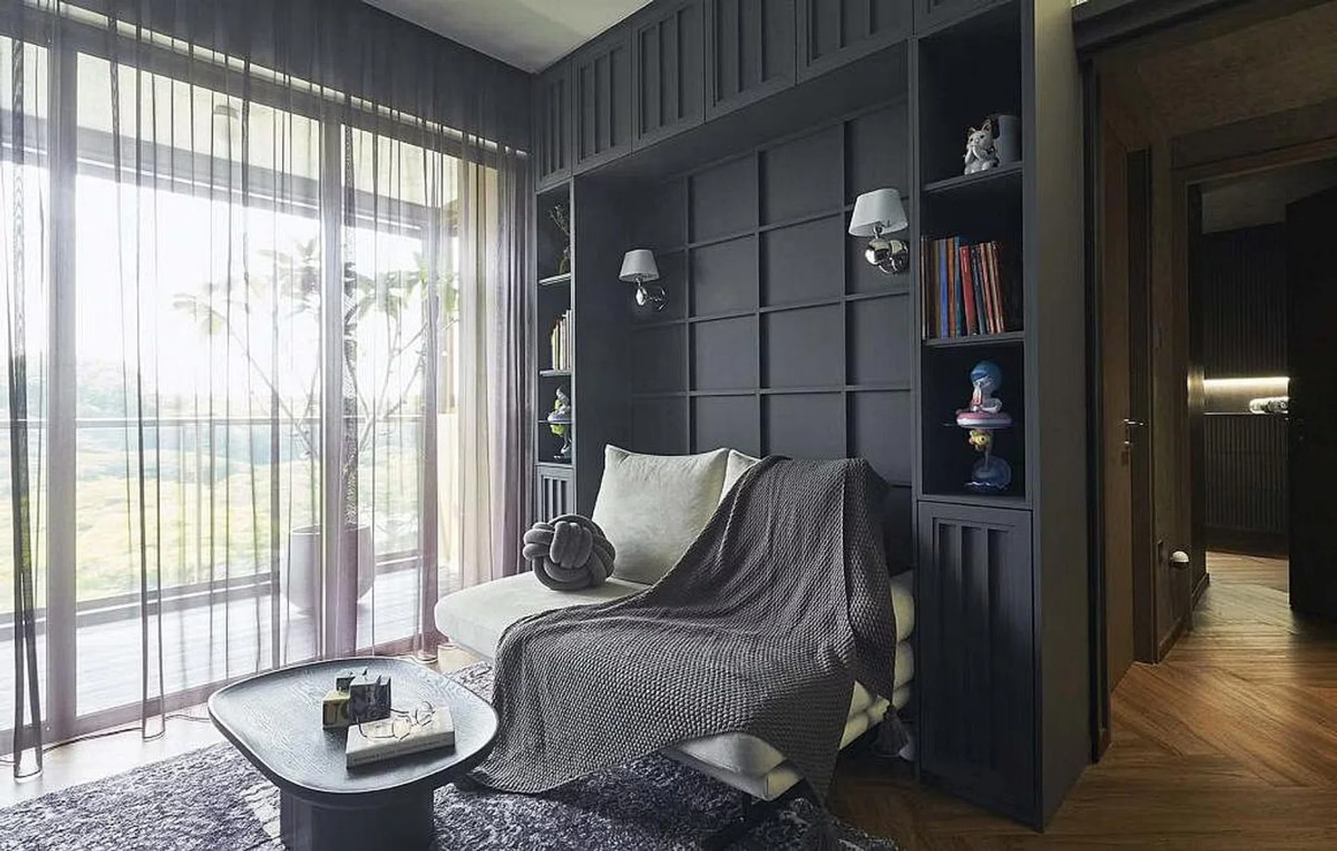 This monochrome two-bedroom condo in Siglap is a sleek bachelor pad ...