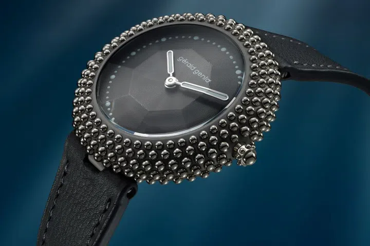 The most versatile of the three models is this one with an anthracite guilloche dial encircled with polished white gold beads. (Photo: Gerald Genta)