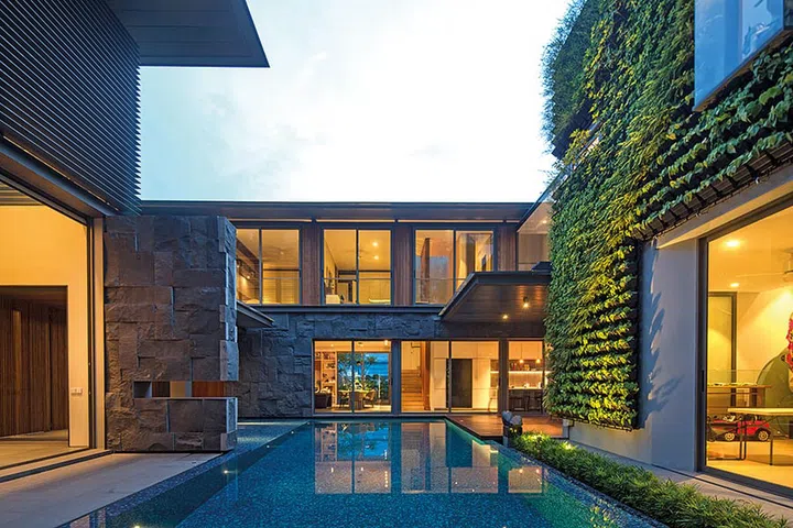 <h4>UNDER ONE ROOF</h4>Quek and his father jointly designedtheir multi- generational family home at Stevens Road.