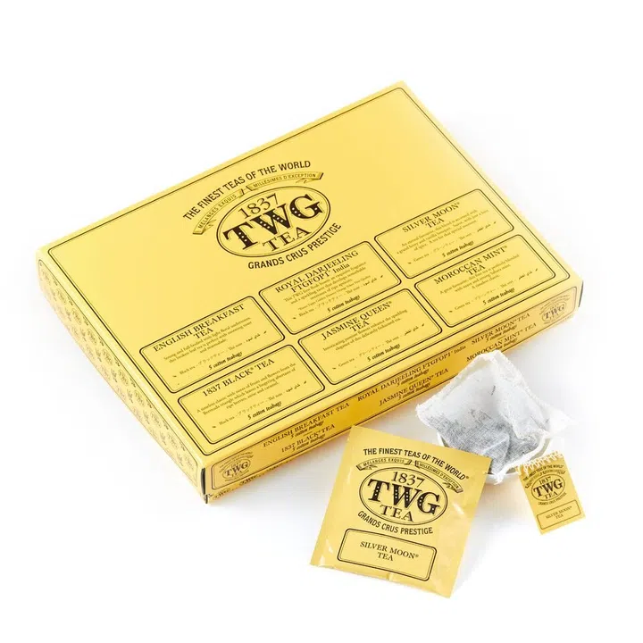 TWG Tea | Empire Tea Selection, 6 Classic Assortment in 30 Hand Sewn Cotton Tea Bags in Giftbox, 75g | best tea singapore