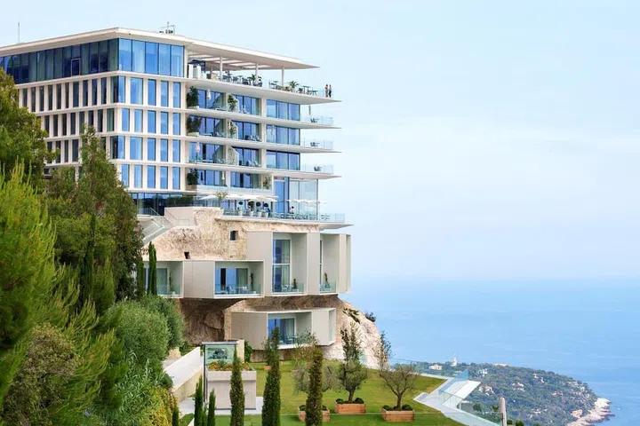 The Maybourne Riviera dramatically perched on a cliff overlooking the Mediterranean Sea. (Photo: Aston Martin)